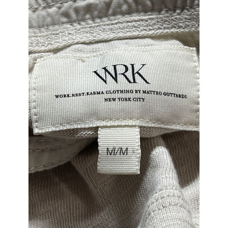 WRK Work Rest Karma Men's Beige Long Sleeve Crew Henley T Shirt Tee Top Size M
