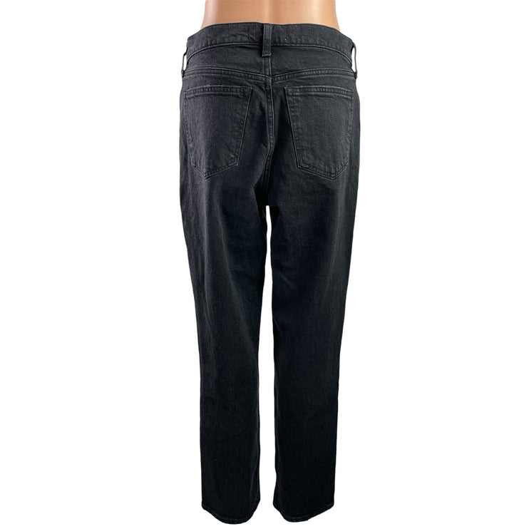 Abercrombie & Fitch 90s Straight Black Mid Rise Straight Denim Jeans Pants Sz 28