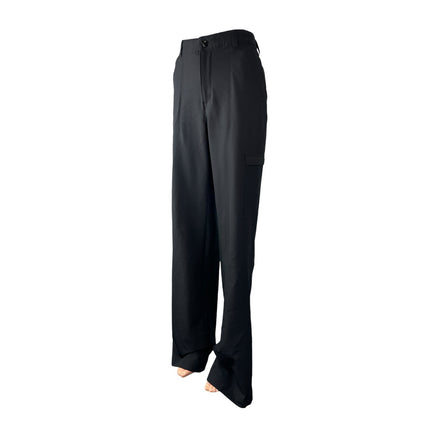 Old Navy Stretch Tech Black High Waisted Wide Leg Trousers Dress Pants S Tall