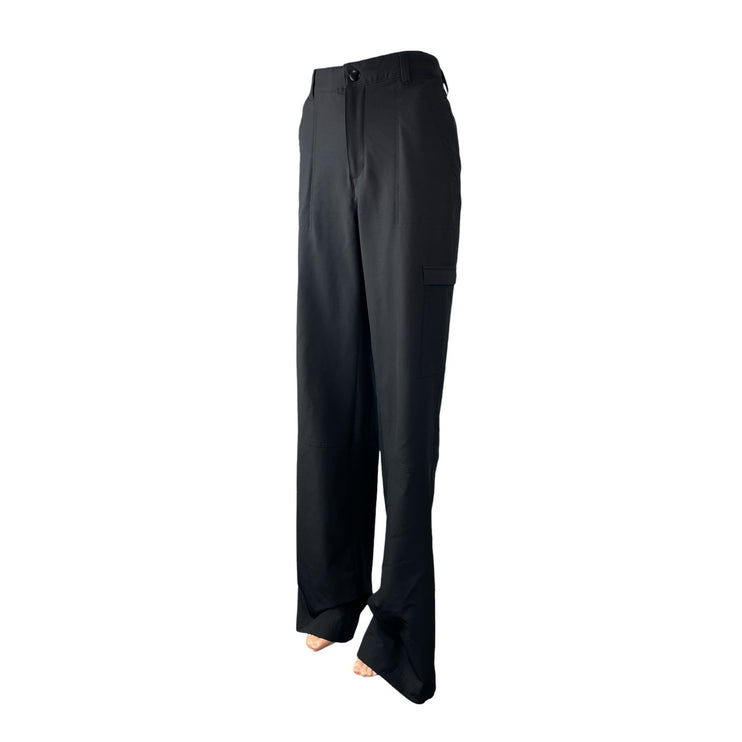 Old Navy Stretch Tech Black High Waisted Wide Leg Trousers Dress Pants S Tall