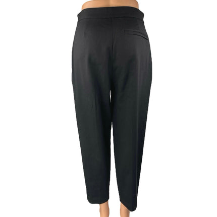 Away Women's Black Wool Straight Tapered High Waist Trousers Dress Pants Size 0