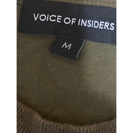 Voice of Insiders Army Green Crewneck Short Sleeve Graphic Tee T-shirt Top Sz M