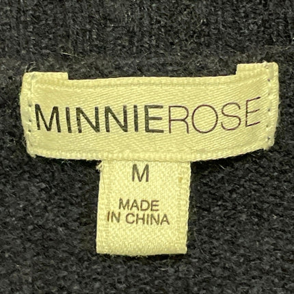 Minnierose Women's Navy Blue Long Sleeves Knit Distressed Pullover Sweater Top M