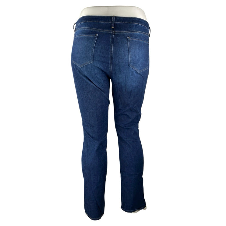 NYDJ Barbara Bootcut Women's Blue High Rise Dark Wash Flare Denim Jeans Size 16