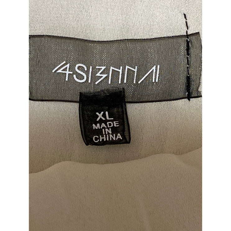 4SI3NNA Women's Gold Metallic Pleated Sleeveless Cami Camisole Crop tank Top XL