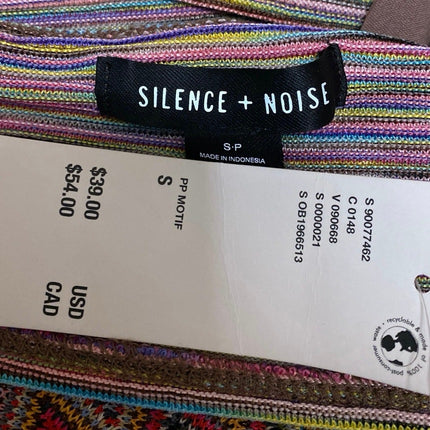 NEW Urban Outfitters Silence + Noise Jersie Multicolor Halter Crop Tank Top Sz S