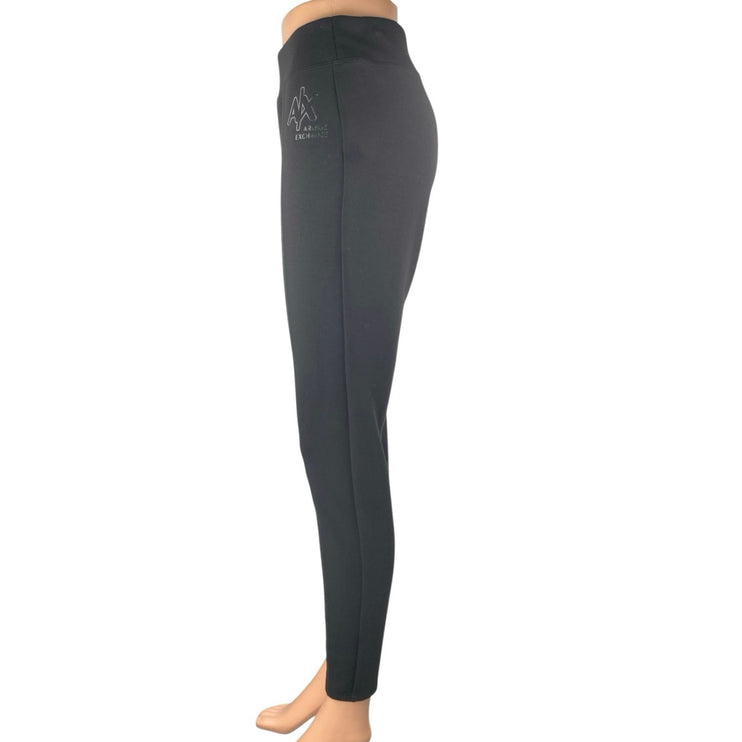 AX Armani Exchange Women's Black Logo High Rise Leggings Sweat Pants Size S