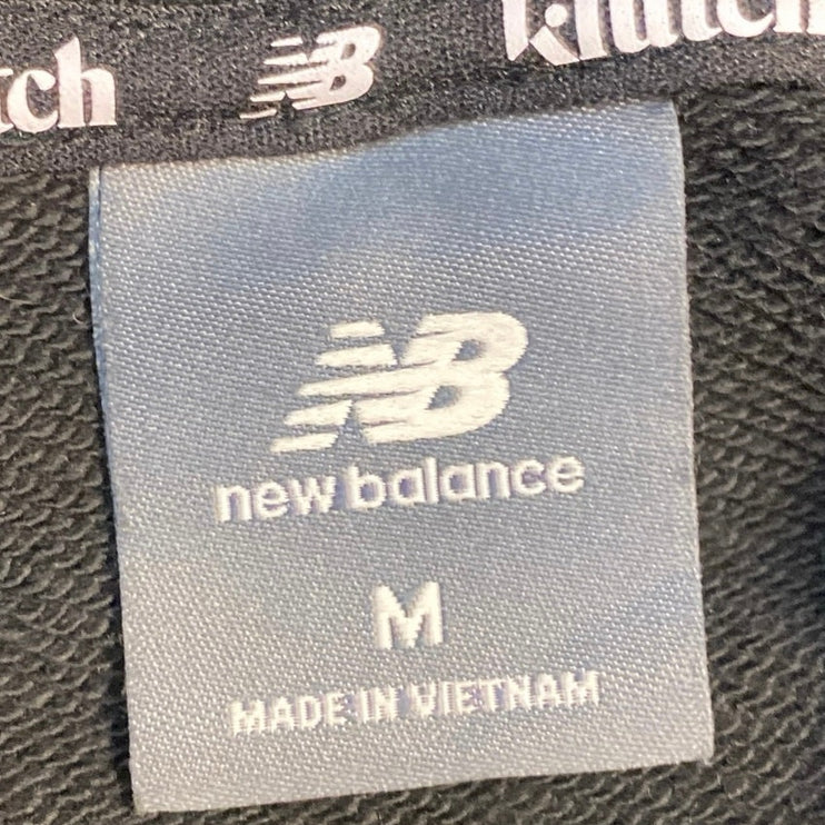 New Balance Men's Black Long Sleeve Hoodie Hooded Pullover Sweatshirt Top Size M