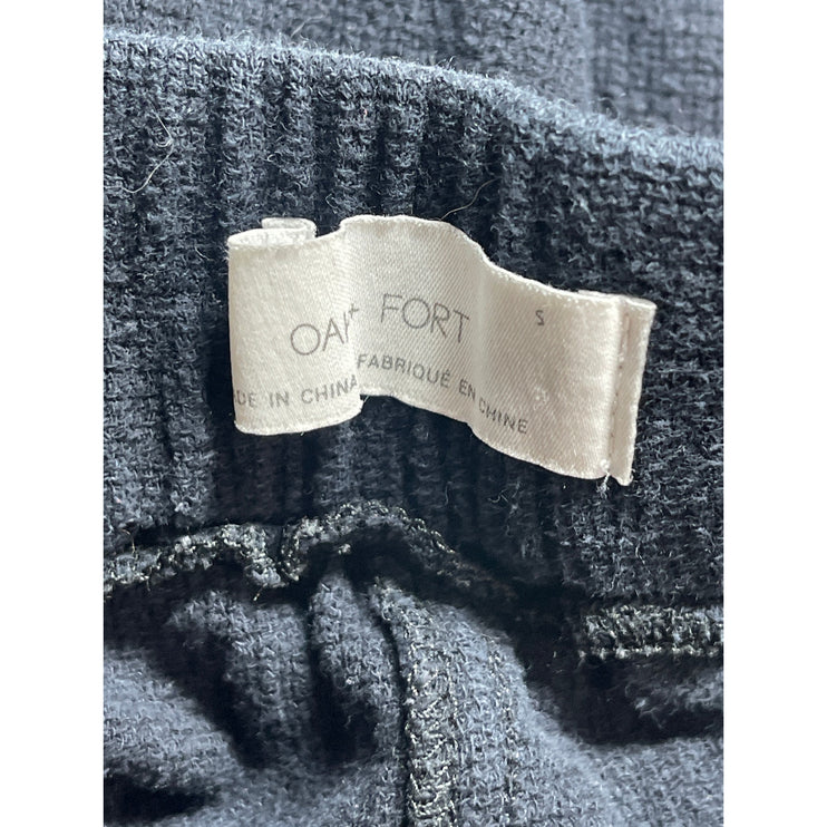 Oak + Fort Women's Black High Waisted Cargo Wide Leg Baggy Crop Trousers Pants S