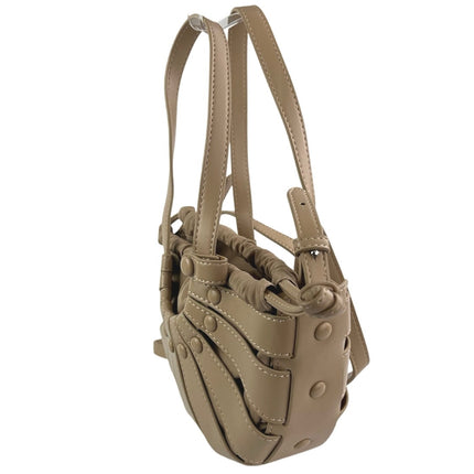 Bottega Veneta Women's Beige Leather Boho Crossbody Strap Shell Tote Handbag