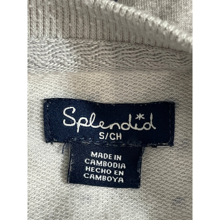 Splendid Gray Polka Dot Henley Knit Long Sleeve Pajama Sleepwear Top Size S