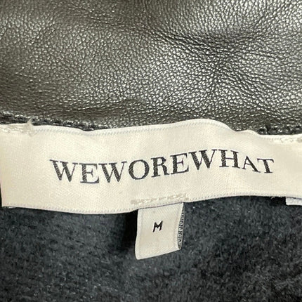 WeWoreWhat Women's Black Faux Leather Vegan Sleeveless Mock Neck Tank Top Size M