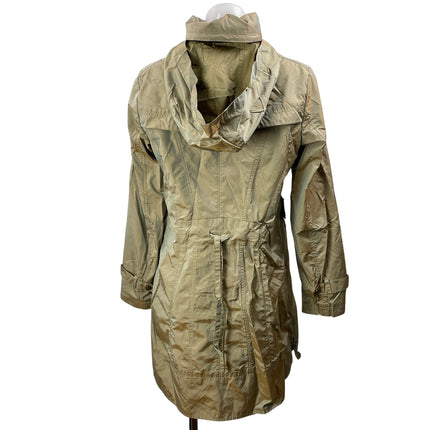 Cole Haan Women's Khaki Long Sleeves Full Zip Utility Trench Coat Jacket Size S