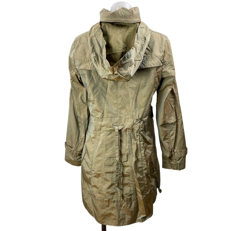 Cole Haan Women's Khaki Long Sleeves Full Zip Utility Trench Coat Jacket Size S