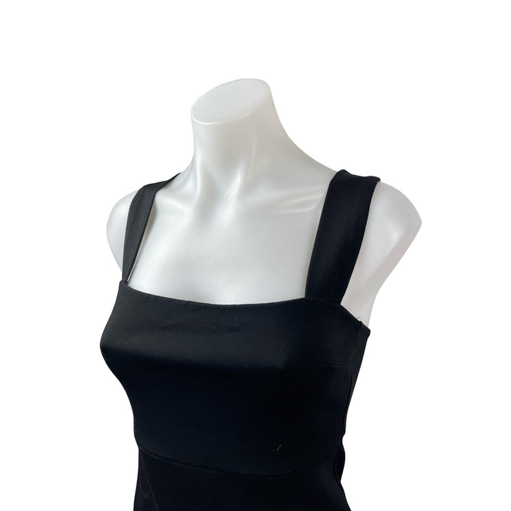 Blue Blush Black Sleeveless Square Neck Cami Tank Mini Bodycon Dress Size M