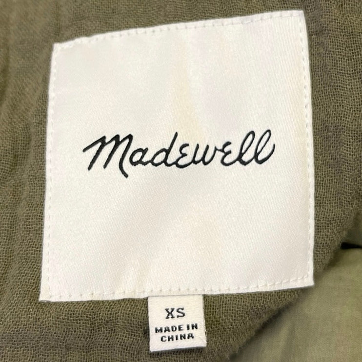 Madewell Dumont Lightspun Khaki Button Pockets Quilted Blazer Coat Jacket Sz XS