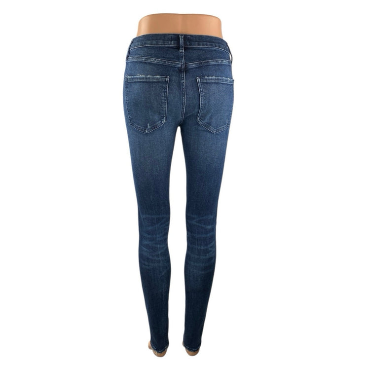 Agolde Sophie Women's Blue Mid Rise Distressed Slim Skinny Denim Jeans Size 26