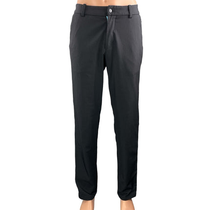 Lululemon Men's Black Mid Rise Pinstriped Straight Leg Trousers Dress Pants M