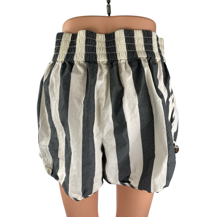 Everlane Striped Elastic High Waist Wide Leg Lounge Bloomer Mini Boxer Shorts M