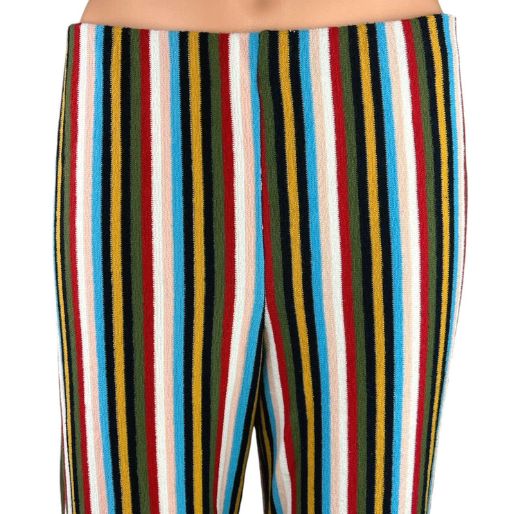 Urban Outfitters Multicolor Rainbow Striped Wide Leg Ankle Trousers Pants Size M