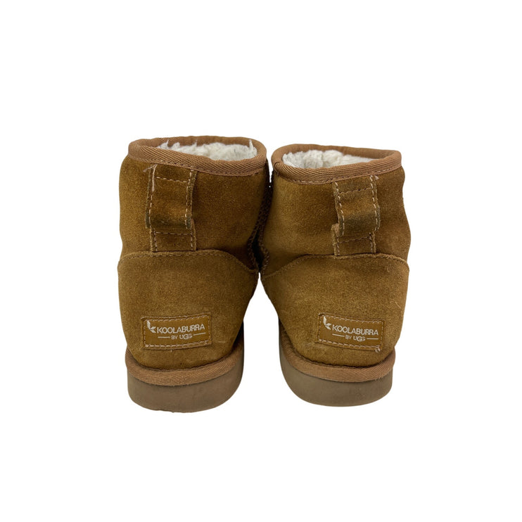 KOOLABURRA BY UGG Burra Brown Faux Fur Shearling Suede Mini Ankle Boots Size 8