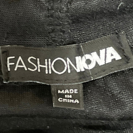 Fashion Nova Black Velvet Velour Saint Rhinestone Hooded Crop Jacket Top Size L