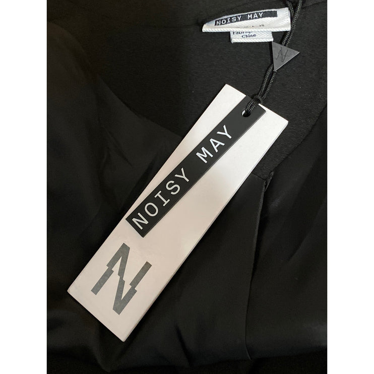 NEW Noisy May Black One Button Collared Long Sleeve Pocket Blazer Coat Jacket S