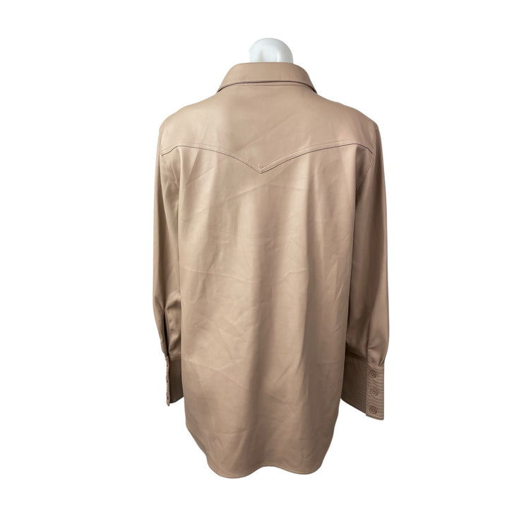 BB Dakota X Steve Madden Faux Vegan Leather Button Down Shacket Coat Jacket Sz M