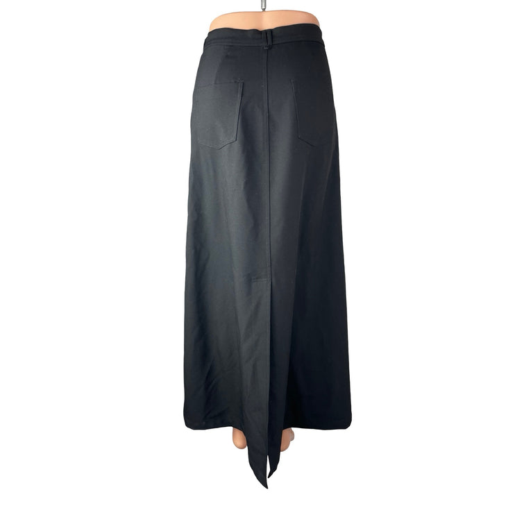 Cloud Inc Women's Black High Rise Zip Up Minimalist Business Maxi A-Line Skirt S
