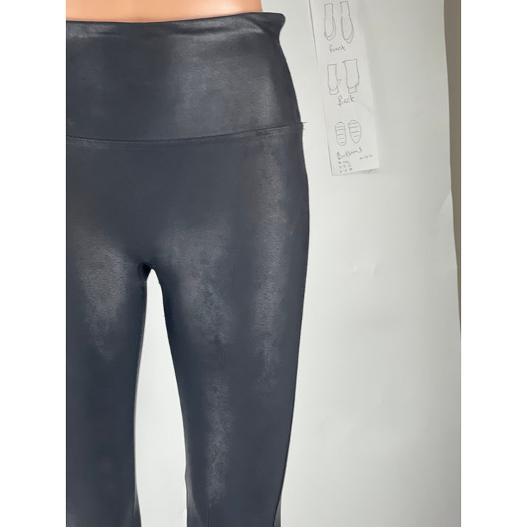 Spanx Black Faux Vegan Leather High Rise Activewear Skinny Moto Leggings Pants M