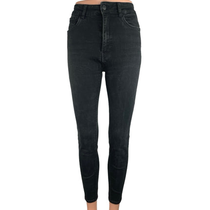 Zara Woman Premium Denim Collection Black High Rise Ankle Skinny Denim Jeans 6