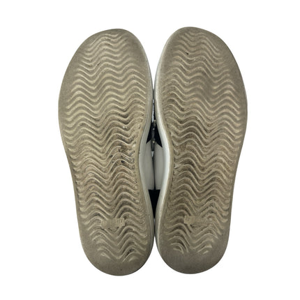 Arne Essential Black White Leather Lace Up Round Toe Athletic Sneakers Shoes 9.5