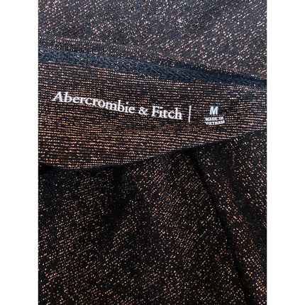 Abercrombie & Fitch Womens Brown Glitter Long Sleeve Twist Front Crop Top Size M