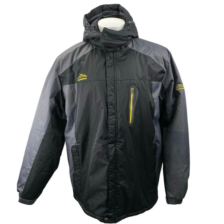 Outdoor Sport Men's Black Full Zip Long Sleeve Hooded Windbreaker Jacket Sz 3XL