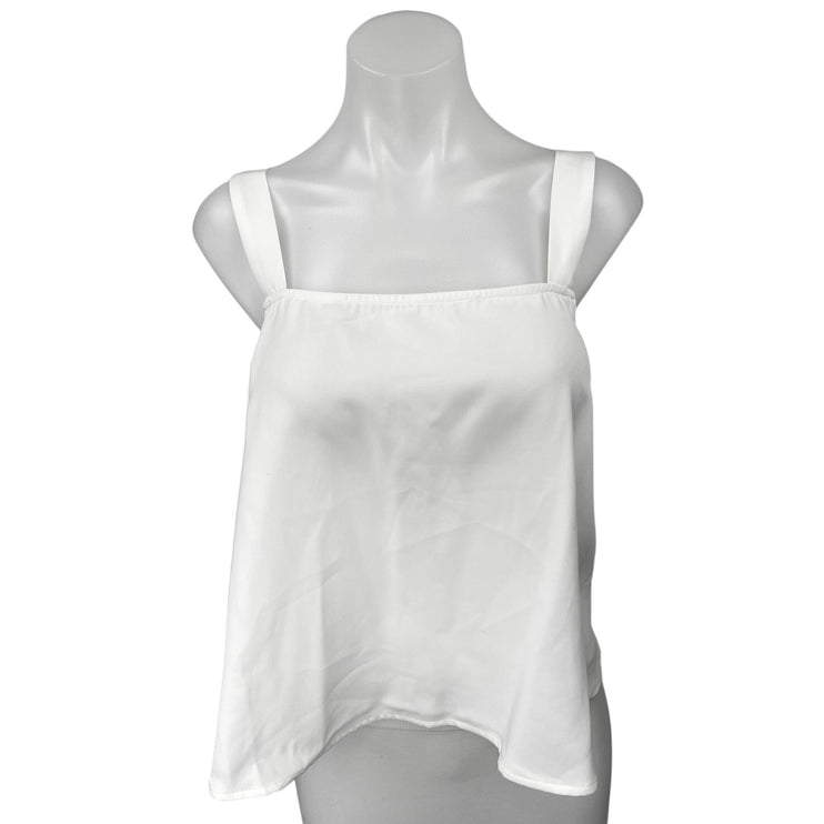 NEW Sugarlips White Sheldyn Square Neck Boxy Tie Sleeveless Tank Top Size L