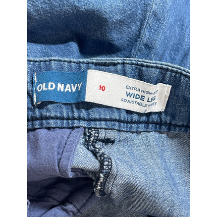 Old Navy Women's Blue Extra High Rise Wide Leg Baggy Denim Jeans Pants Size 10