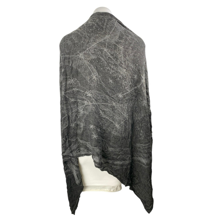 Women's Dark Gray Starry Constellation Stars Cover Up Shawl Wrap Neck Scarf OS