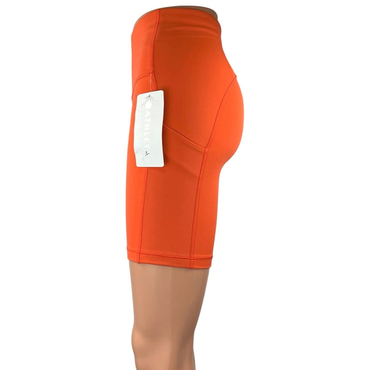 NEW Athleta Ultimate Stash 7" Pocket Orange Running Athletic Biker Shorts Sz XXS