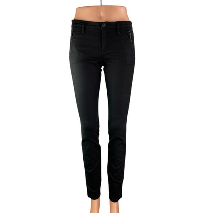 Club Monaco Women's Black Low Waist Zip Pockets Slim Fit Skinny Trousers Pants 2
