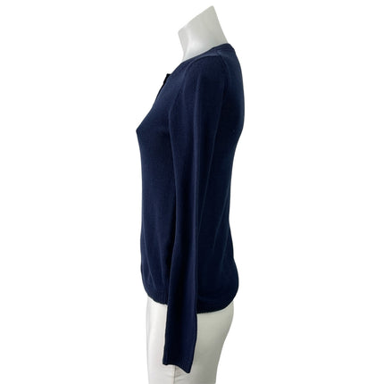 Lilly Pulitzer Womens Blue Long Sleeve Button Henley Pullover Sweater Top Sz XS