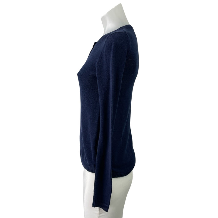 Lilly Pulitzer Womens Blue Long Sleeve Button Henley Pullover Sweater Top Sz XS