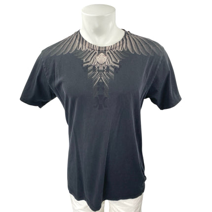 Marcelo Burlon Men's Black Wing Print Crewneck Short Sleeve Tee T-shirt Top Sz M