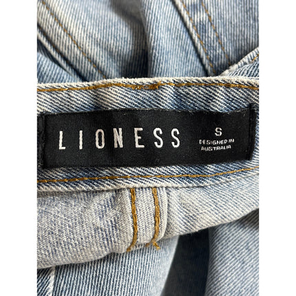 Lioness Women's Blue Light Wash High Waisted Wide Leg Denim Jeans Pants Size S