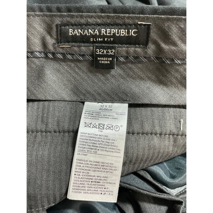 Banana Republic Marzotto Wool High Rise Slim Straight Trousers Dress Pants 32x32