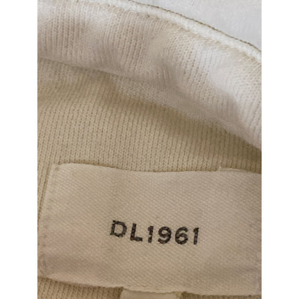 DL1961 Men Cream Beige Long Sleeve V Neck Collared Sweater Polo Shirt Top Size S