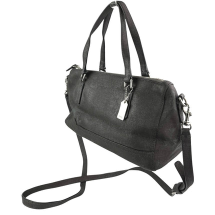 Coach Saffiano Women's Black Leather Adjustable Mini Satchel Handbag Crossbody