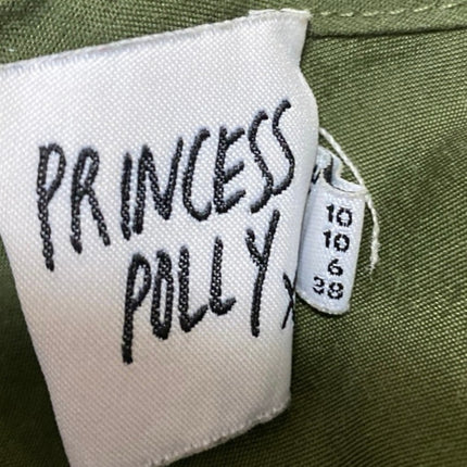 Princess Polly Women's Green Sleeveless Cami Camisole Cropped Tank Top Size 6