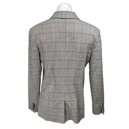 Chelsea28 Women's Gray Plaid Tartan Long Sleeve Blazer Coat Suit Jacket Size M