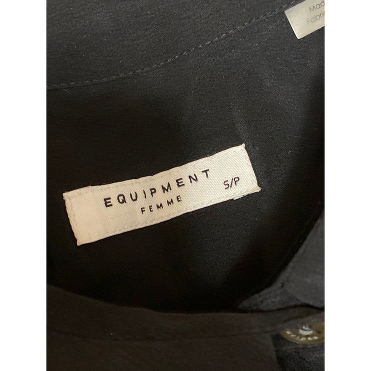 Equipment 100% Silk Women's Black Sleeveless Button Down Shirt Tank Top Size S