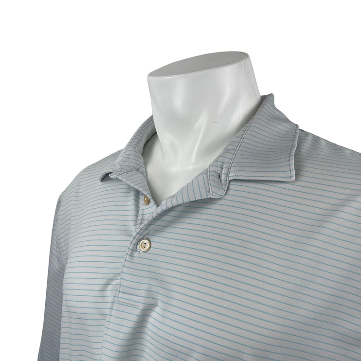Peter Millar Daybreak Performance Stripe Short Sleeve Athletic Polo Shirt Top XL